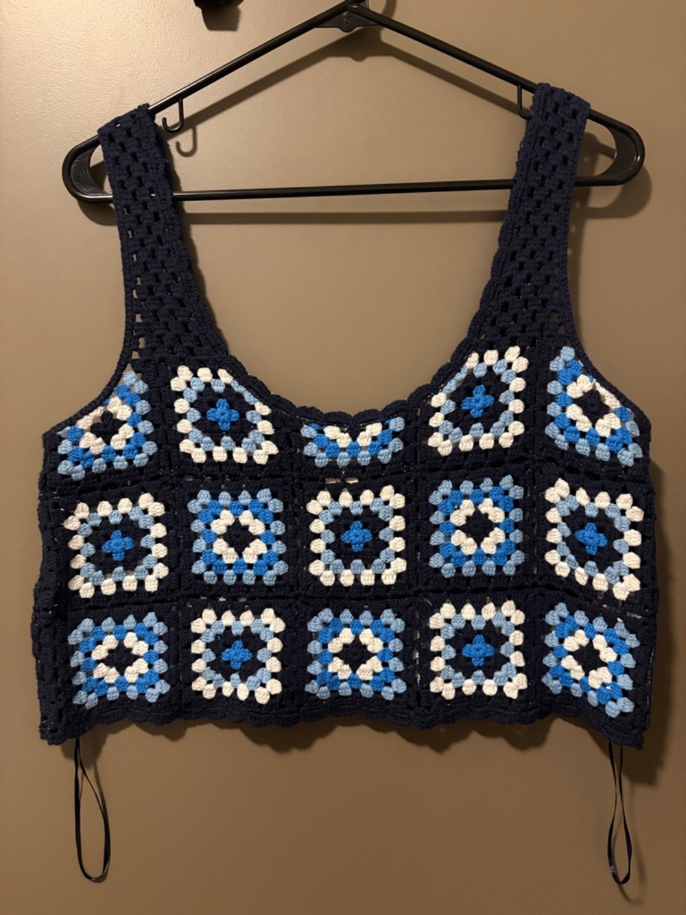Sincerely Jules Crochet Granny Square Crop Tank